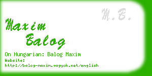 maxim balog business card